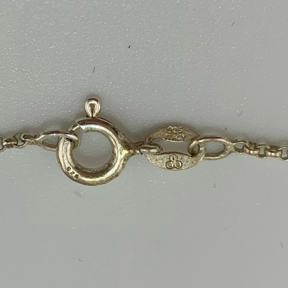 MILLEFIORI Blue Glass Heart Flower Pendant 1" w Sterling Silver 925 18" Chain - Picture 5 of 7